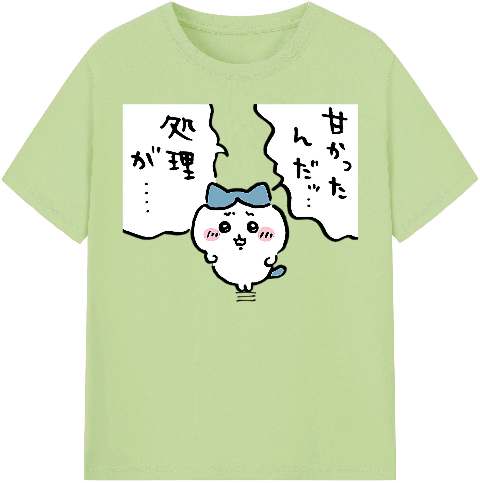 （画像用） ちいかわ ハチワレ Chii-kawa hachiware 綿100％半袖Tシャツ（フロントプリント）
